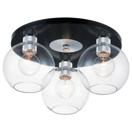 Maxim Vessel 3-Light Flush Mount 21610CLBKAL